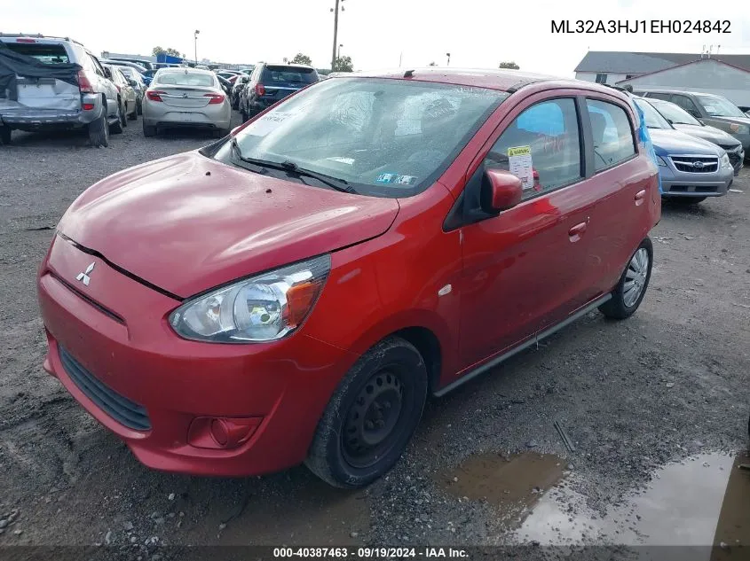 ML32A3HJ1EH024842 2014 Mitsubishi Mirage De