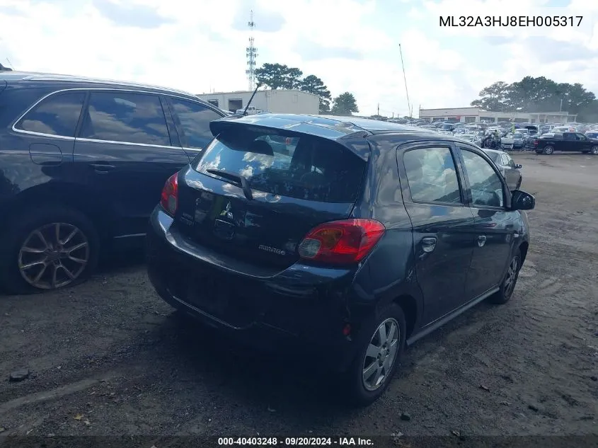 ML32A3HJ8EH005317 2014 Mitsubishi Mirage De