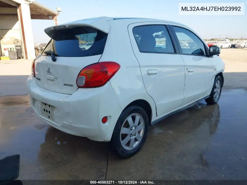 2014 Mitsubishi Mirage Es VIN: ML32A4HJ7EH023992 Lot: 40583271