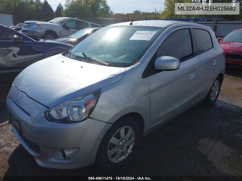 2014 Mitsubishi Mirage Es VIN: ML32A4HJ2EH025682 Lot: 40611475