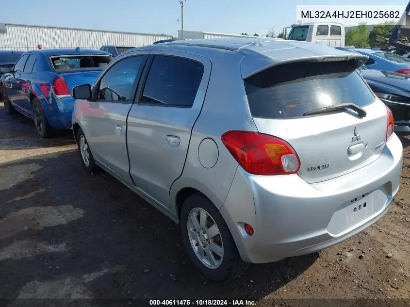 2014 Mitsubishi Mirage Es VIN: ML32A4HJ2EH025682 Lot: 40611475