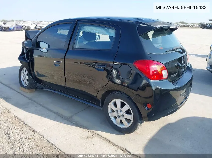 2014 Mitsubishi Mirage Es VIN: ML32A4HJ6EH016483 Lot: 40624741