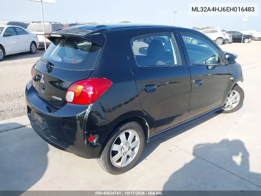 2014 Mitsubishi Mirage Es VIN: ML32A4HJ6EH016483 Lot: 40624741