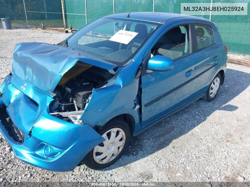 2014 Mitsubishi Mirage De VIN: ML32A3HJ8EH025924 Lot: 40675358