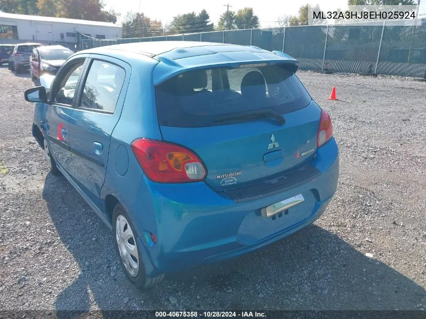 2014 Mitsubishi Mirage De VIN: ML32A3HJ8EH025924 Lot: 40675358