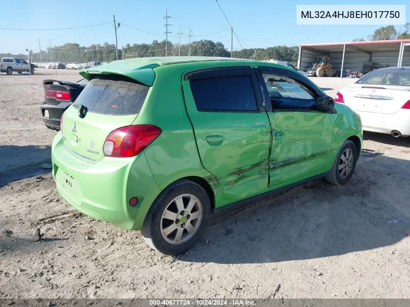 2014 Mitsubishi Mirage Es VIN: ML32A4HJ8EH017750 Lot: 40677724