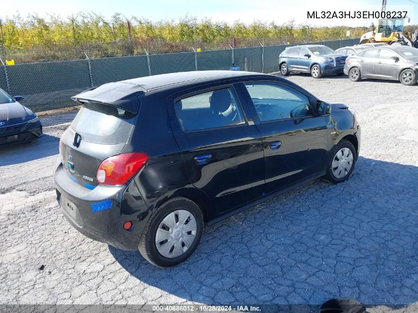 2014 Mitsubishi Mirage De VIN: ML32A3HJ3EH008237 Lot: 40686012