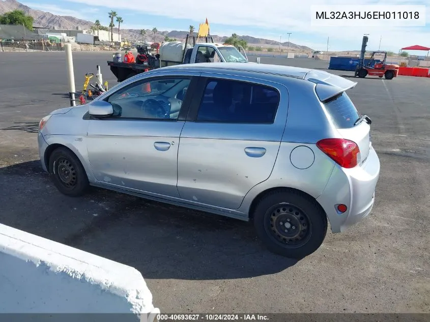 2014 Mitsubishi Mirage De VIN: ML32A3HJ6EH011018 Lot: 40693627