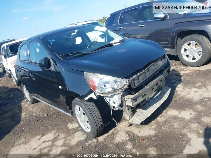 2014 Mitsubishi Mirage Es VIN: ML32A4HJ5EH004700 Lot: 40706069