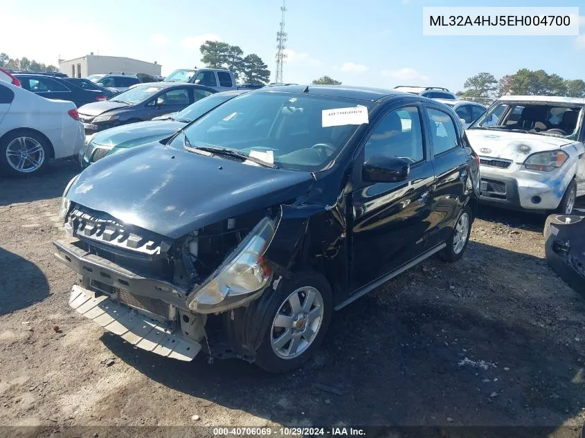 2014 Mitsubishi Mirage Es VIN: ML32A4HJ5EH004700 Lot: 40706069