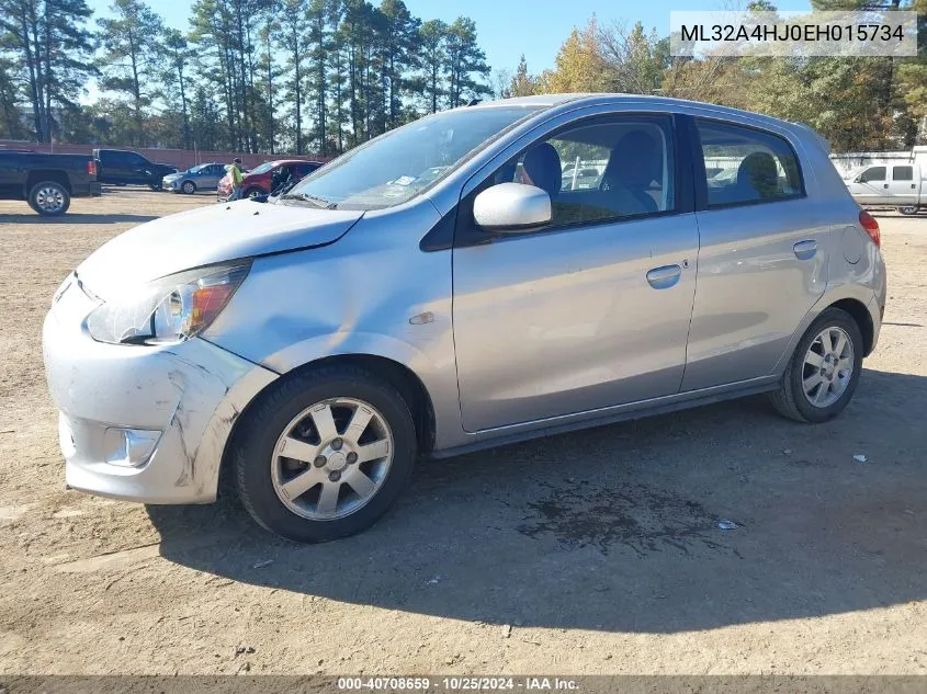 2014 Mitsubishi Mirage Es VIN: ML32A4HJ0EH015734 Lot: 40708659