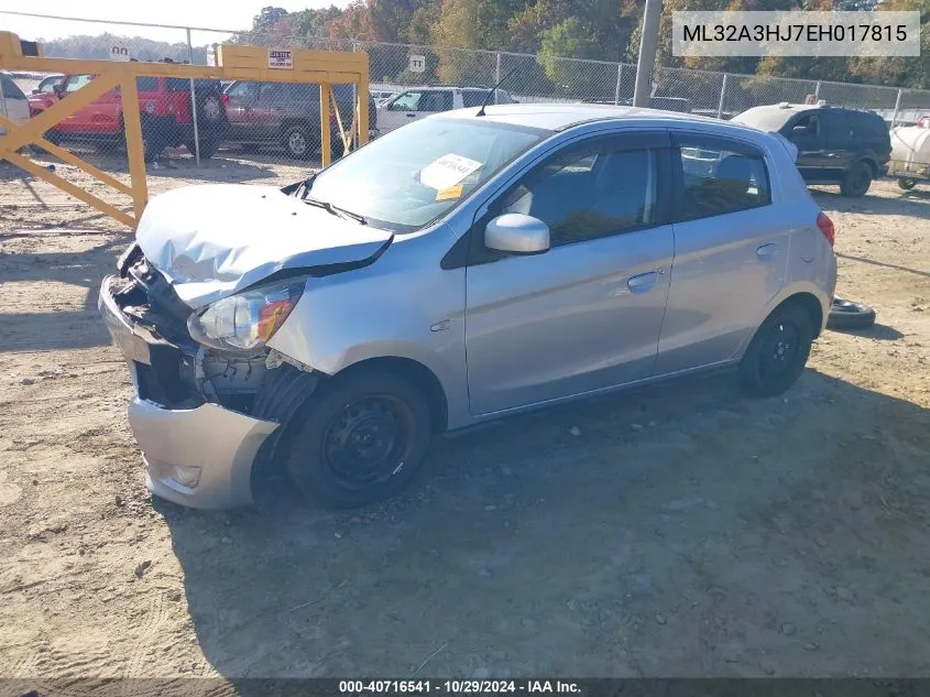 2014 Mitsubishi Mirage De VIN: ML32A3HJ7EH017815 Lot: 40716541