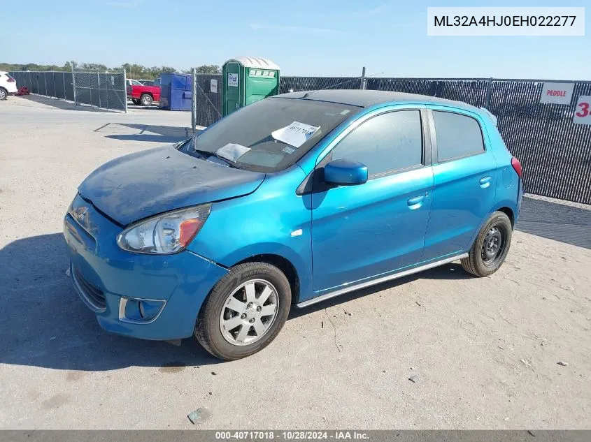 2014 Mitsubishi Mirage Es VIN: ML32A4HJ0EH022277 Lot: 40717018