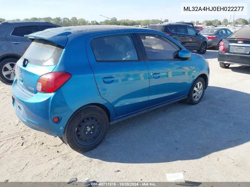 2014 Mitsubishi Mirage Es VIN: ML32A4HJ0EH022277 Lot: 40717018