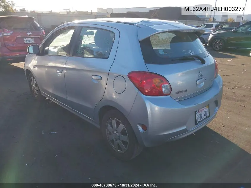 2014 Mitsubishi Mirage Es VIN: ML32A4HJ4EH003277 Lot: 40730675