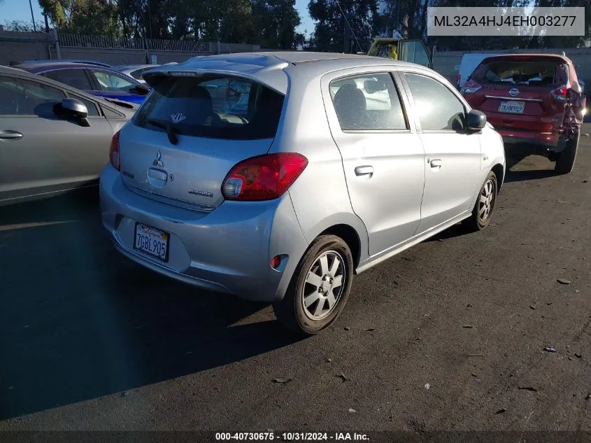 2014 Mitsubishi Mirage Es VIN: ML32A4HJ4EH003277 Lot: 40730675