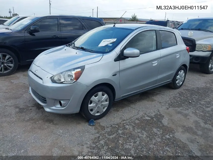 2014 Mitsubishi Mirage De VIN: ML32A3HJ0EH011547 Lot: 40764062