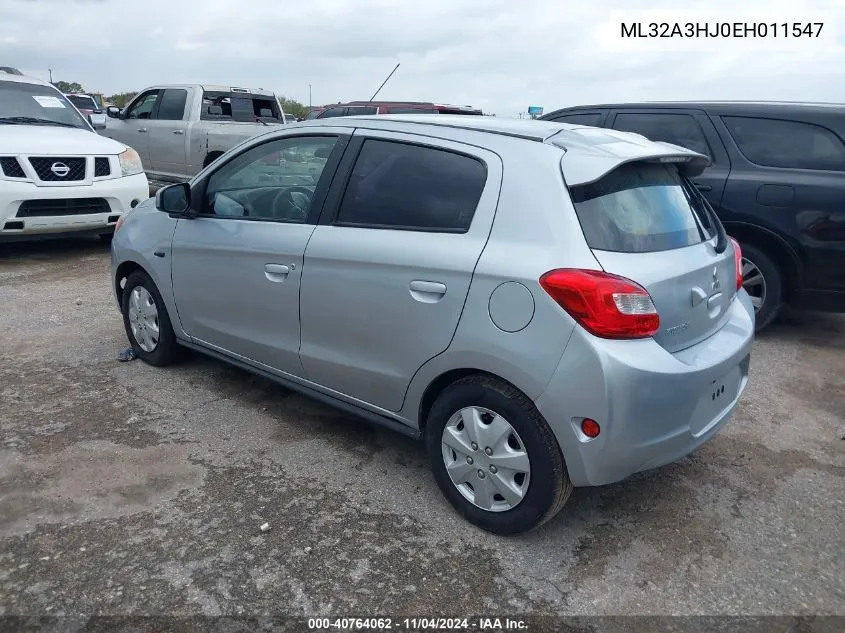 2014 Mitsubishi Mirage De VIN: ML32A3HJ0EH011547 Lot: 40764062