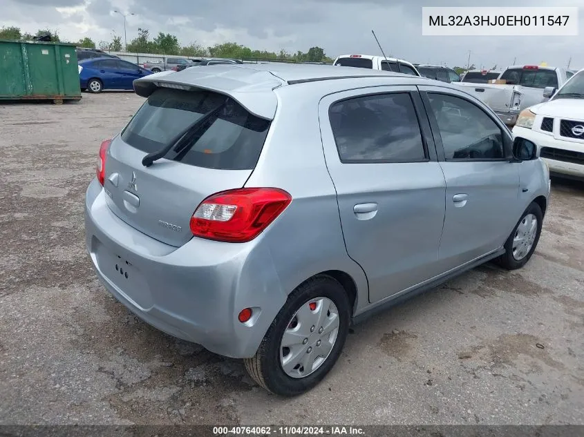 2014 Mitsubishi Mirage De VIN: ML32A3HJ0EH011547 Lot: 40764062