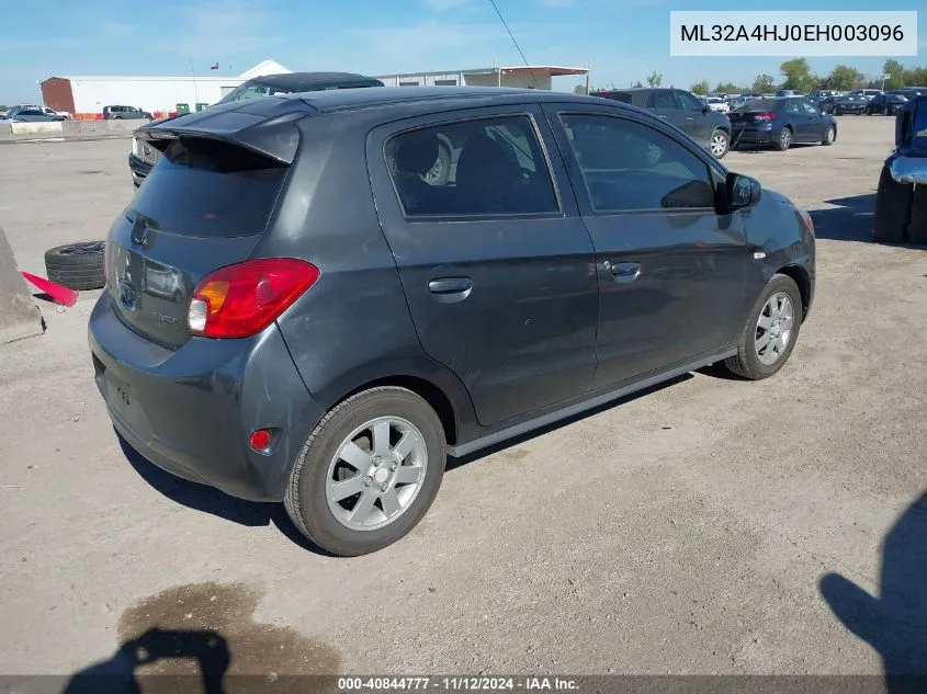 2014 Mitsubishi Mirage Es VIN: ML32A4HJ0EH003096 Lot: 40844777