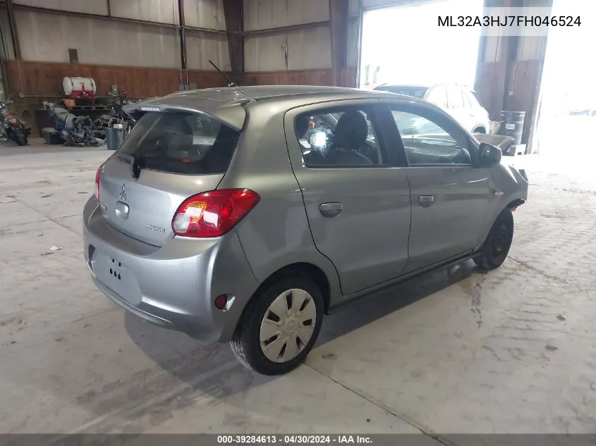 2015 Mitsubishi Mirage De VIN: ML32A3HJ7FH046524 Lot: 39284613