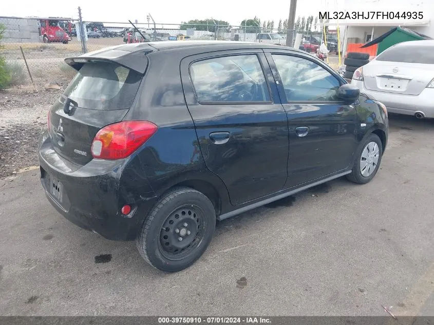 2015 Mitsubishi Mirage De VIN: ML32A3HJ7FH044935 Lot: 39750910