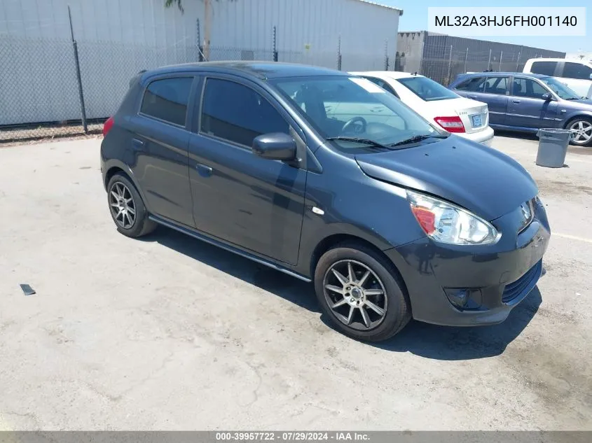 2015 Mitsubishi Mirage De VIN: ML32A3HJ6FH001140 Lot: 39957722