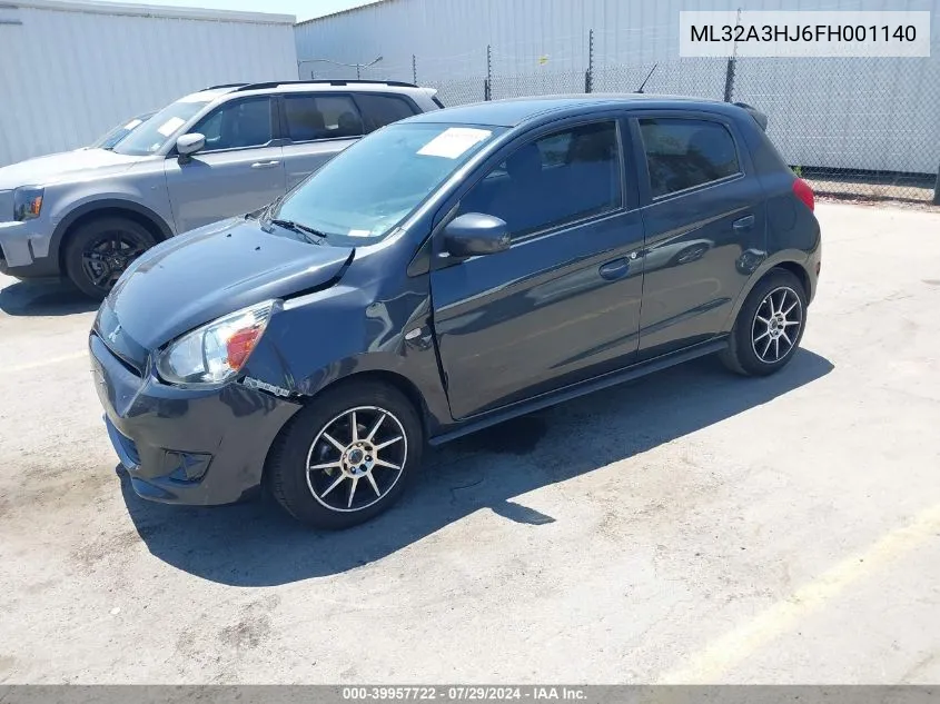 2015 Mitsubishi Mirage De VIN: ML32A3HJ6FH001140 Lot: 39957722