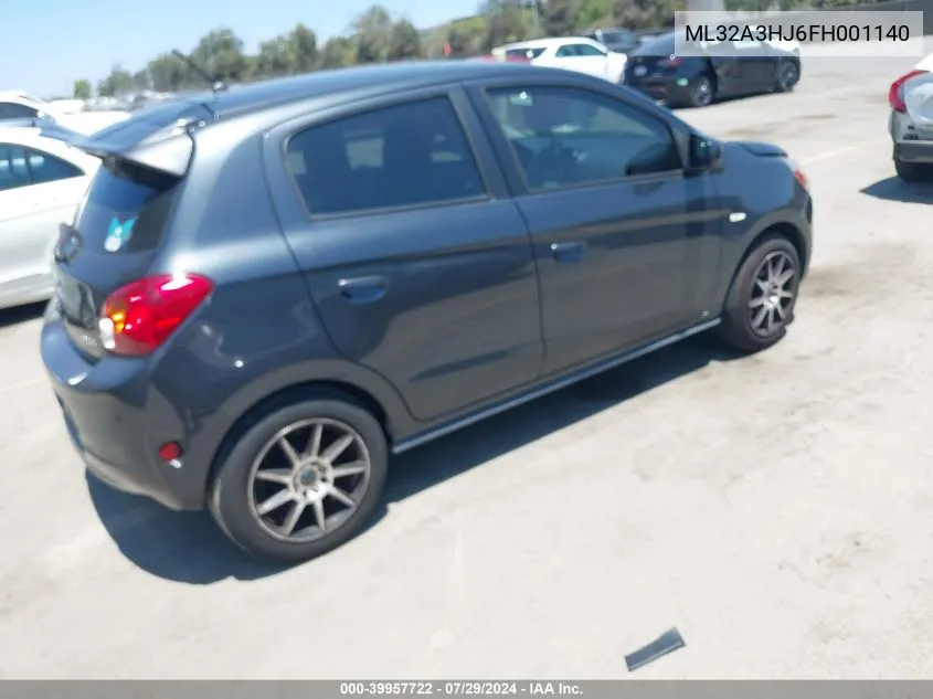 2015 Mitsubishi Mirage De VIN: ML32A3HJ6FH001140 Lot: 39957722