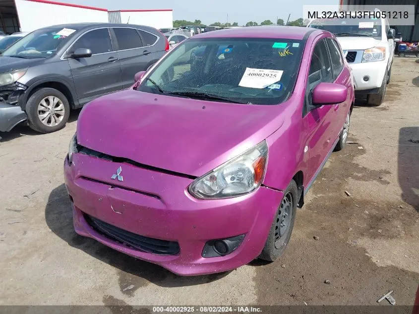 ML32A3HJ3FH051218 2015 Mitsubishi Mirage De