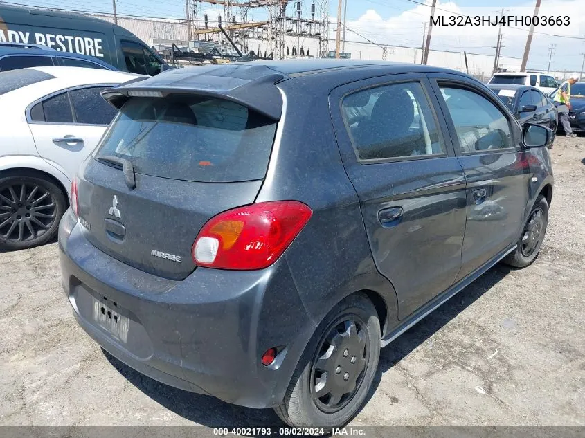 ML32A3HJ4FH003663 2015 Mitsubishi Mirage De/Rf