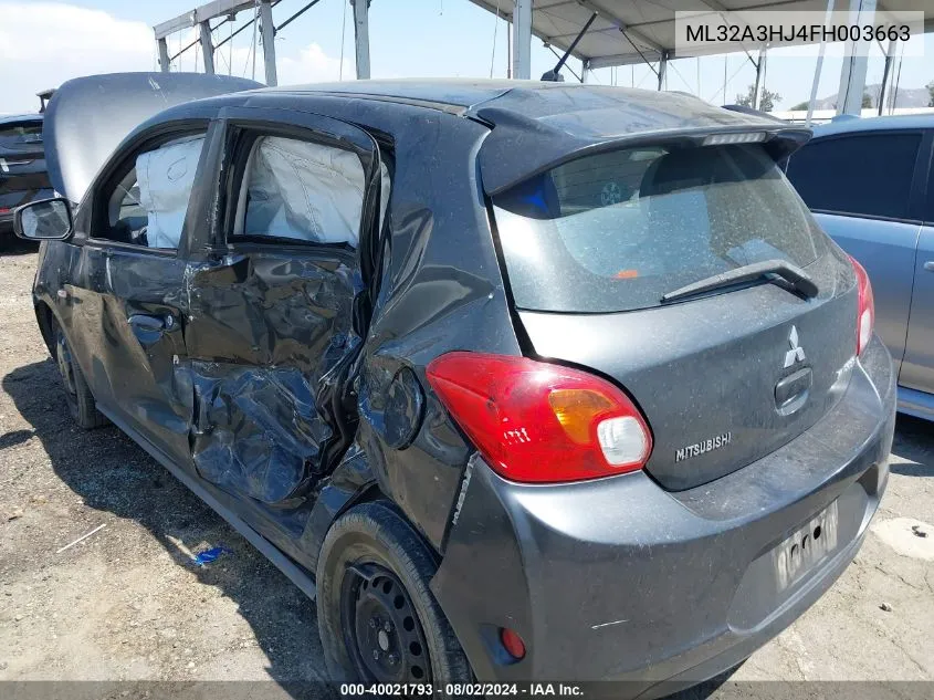 ML32A3HJ4FH003663 2015 Mitsubishi Mirage De/Rf