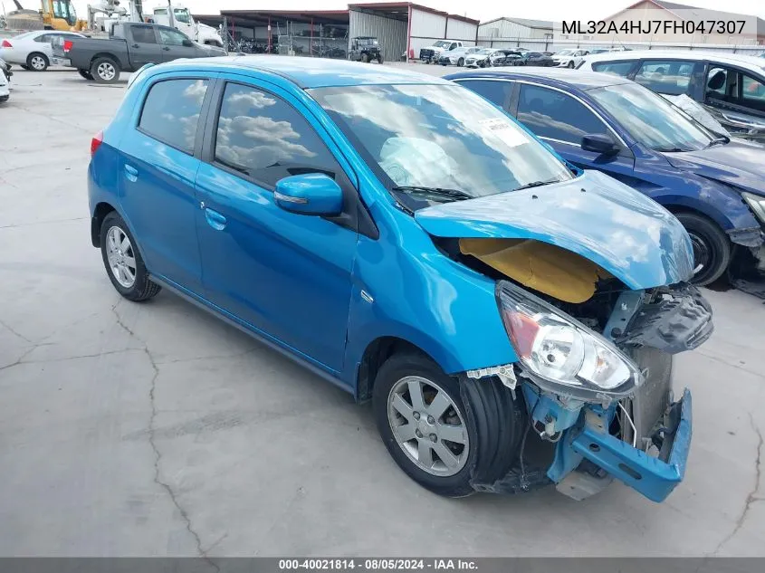 2015 Mitsubishi Mirage Es/Rf VIN: ML32A4HJ7FH047307 Lot: 40021814