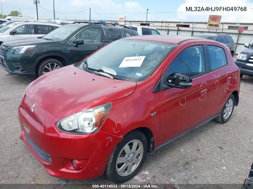 2015 Mitsubishi Mirage Es VIN: ML32A4HJ9FH049768 Lot: 40114033