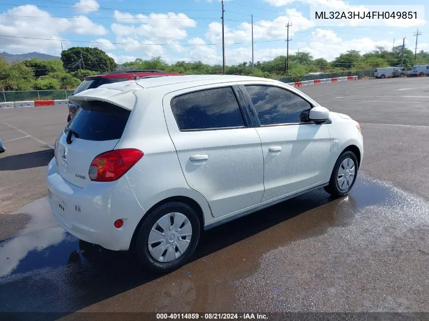 ML32A3HJ4FH049851 2015 Mitsubishi Mirage De/Rf