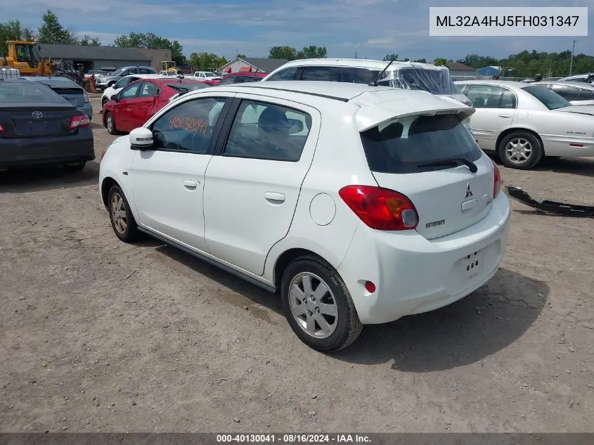 2015 Mitsubishi Mirage Es VIN: ML32A4HJ5FH031347 Lot: 40130041