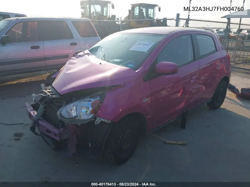 ML32A3HJ7FH004760 2015 Mitsubishi Mirage De/Rf