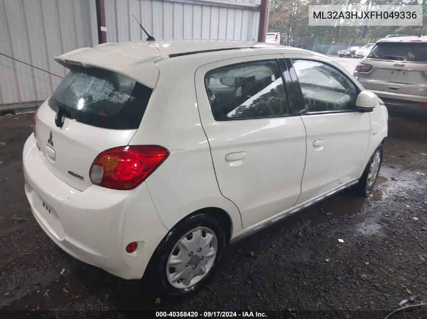 2015 Mitsubishi Mirage De/Rf VIN: ML32A3HJXFH049336 Lot: 40358420