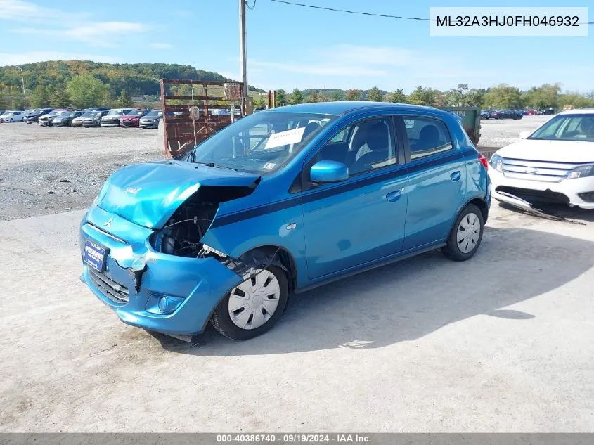 2015 Mitsubishi Mirage De VIN: ML32A3HJ0FH046932 Lot: 40386740