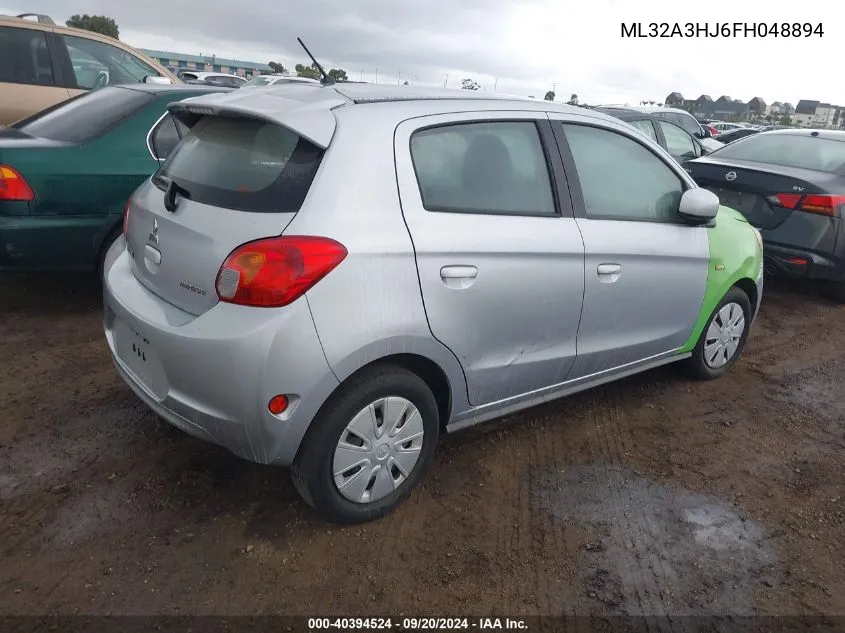 2015 Mitsubishi Mirage De VIN: ML32A3HJ6FH048894 Lot: 40394524