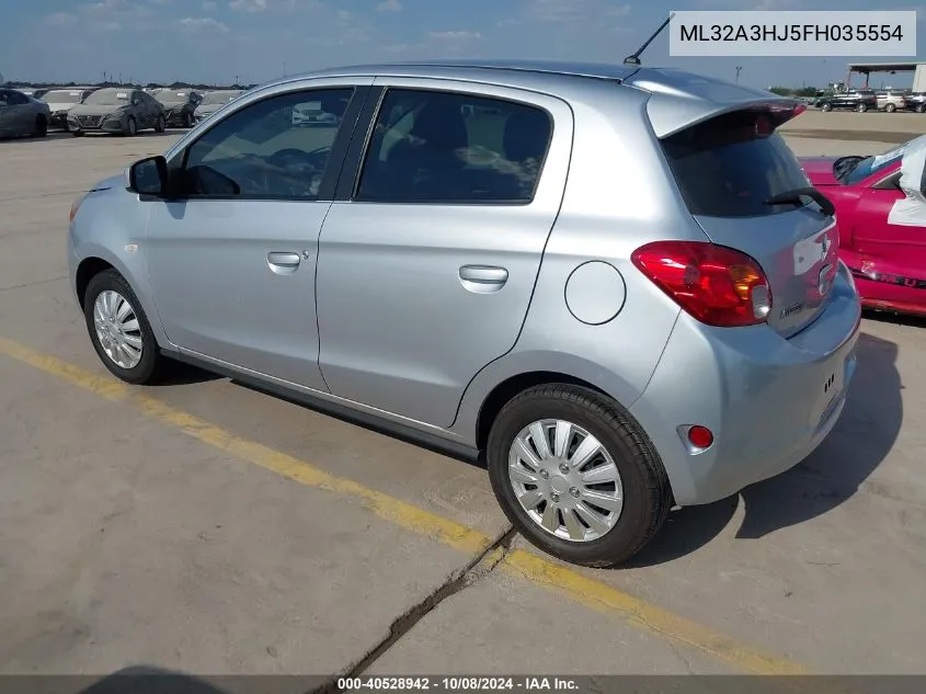 2015 Mitsubishi Mirage De VIN: ML32A3HJ5FH035554 Lot: 40528942