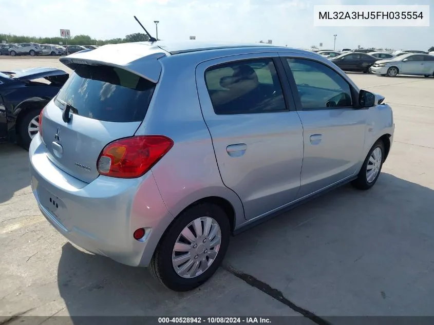 2015 Mitsubishi Mirage De VIN: ML32A3HJ5FH035554 Lot: 40528942