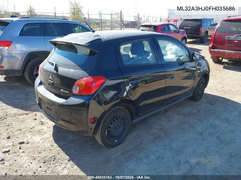 2015 Mitsubishi Mirage De VIN: ML32A3HJ0FH035686 Lot: 40533163