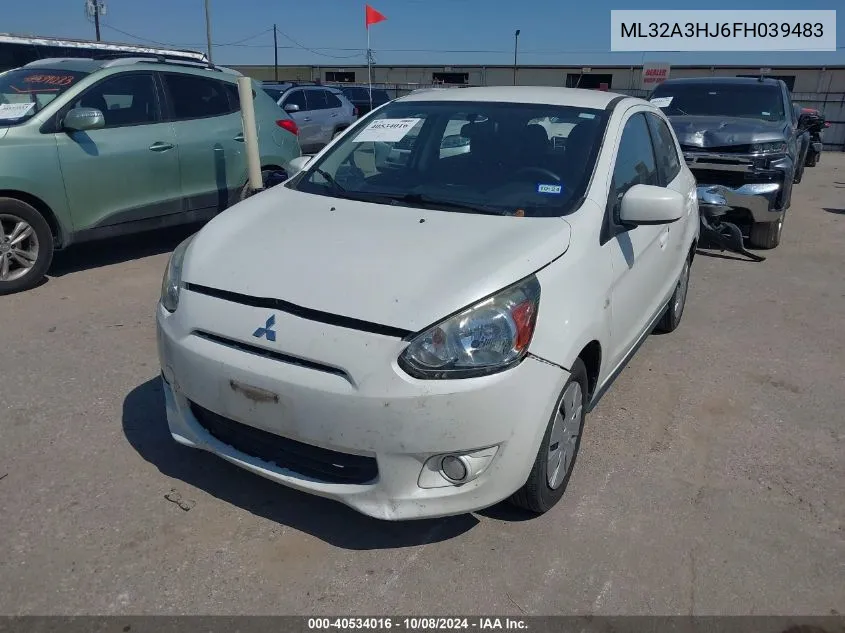 2015 Mitsubishi Mirage De VIN: ML32A3HJ6FH039483 Lot: 40534016