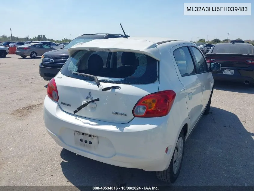 2015 Mitsubishi Mirage De VIN: ML32A3HJ6FH039483 Lot: 40534016