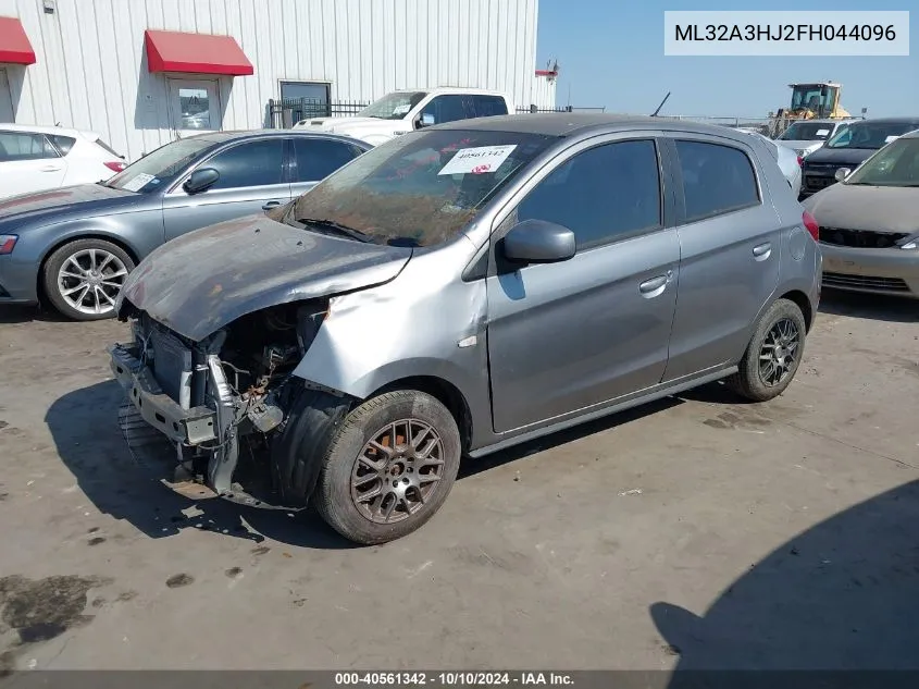 2015 Mitsubishi Mirage De/Rf VIN: ML32A3HJ2FH044096 Lot: 40561342