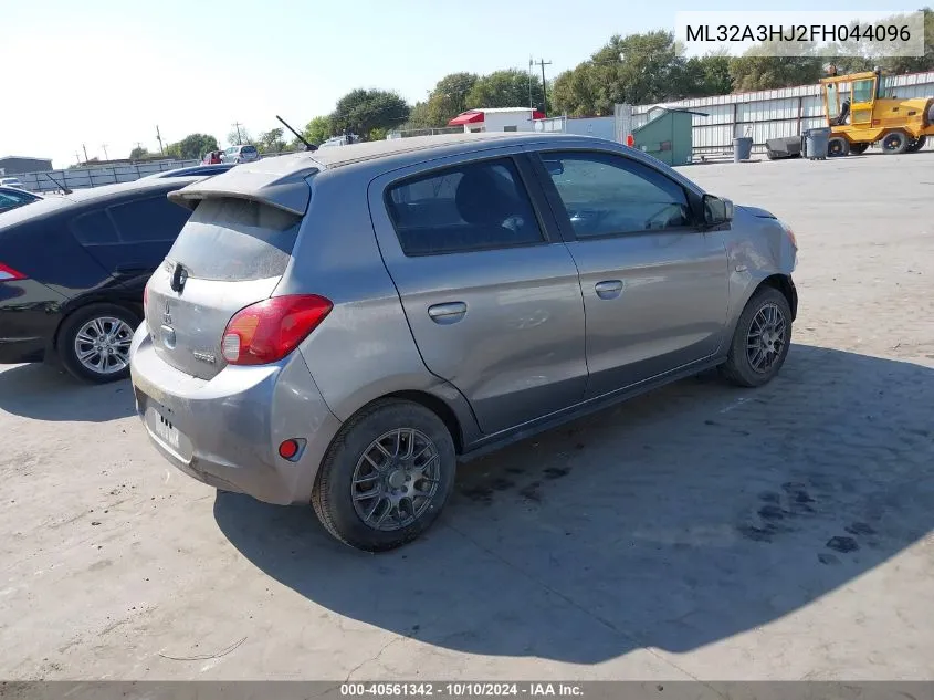 2015 Mitsubishi Mirage De/Rf VIN: ML32A3HJ2FH044096 Lot: 40561342