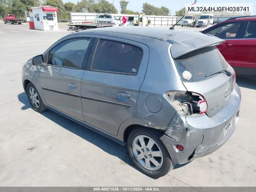 2015 Mitsubishi Mirage Es/Rf VIN: ML32A4HJ0FH038741 Lot: 40571536