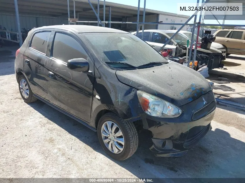 2015 Mitsubishi Mirage De/Rf VIN: ML32A3HJ2FH007503 Lot: 40690869