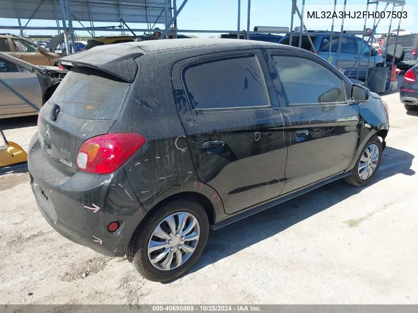 2015 Mitsubishi Mirage De/Rf VIN: ML32A3HJ2FH007503 Lot: 40690869